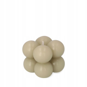 Świeca ozdobna BUBBLE beżowa 6x6x6 cm HOMLA