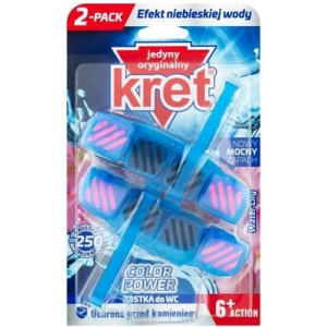 Kret Color Power, kostka do WC, Water Lily, 2 szt.