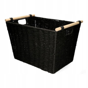 Kosz DEKORACYJNY MOSVIK czarny 41x29x27 cm HOMLA