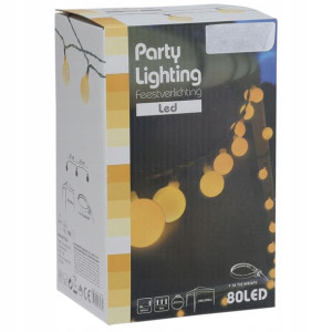 Łańcuch świecący MANIR z bombkami 80 led