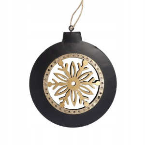 Zawieszka OLDY METAL czarna bombka 12x10 cm HOMLA