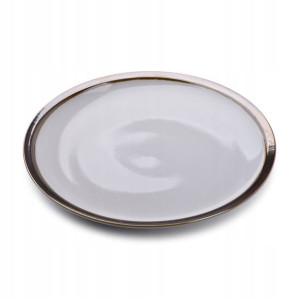 Talerz obiadowy CAL GREY z czarnym akcentem 24 cm