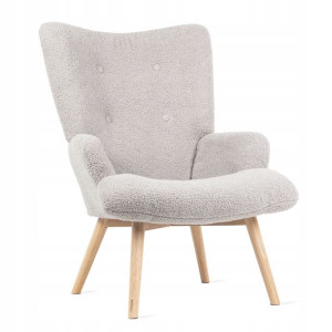 Fotel uszak MOSS TEDDY szerpa jasnoszary 70x95 cm