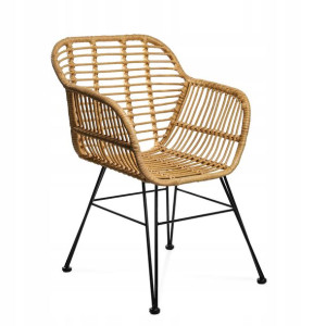 Krzesło ogrodowe JARDIN plecione 56x62x82 cm
