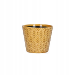 Osłonka SLANO ceramiczna musztardowa 11x11x9 cm