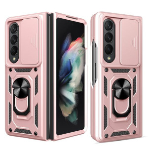 Etui Samsung Galaxy Z Fold 4 Pancerny Pokrowiec Z Osłoną Na Aparat Różowe