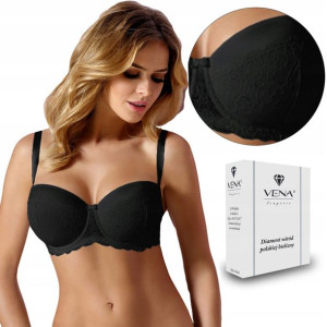 Biustonosz bardotka VENA VB-235 czarny koronka 85D