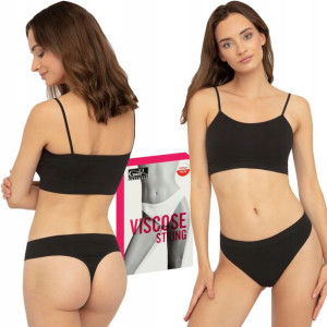 Stringi Gatta Viscose String bezszwowe czarne L