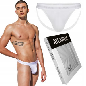 Atlantic Odważne Slipy męskie Jockstrap biały 2XL