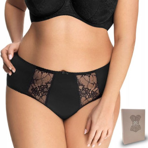 Majtki pełne figi GORSENIA K358 BLANCA czarne, 3XL