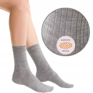 Steven 130 Skarpety Bezuciskowe Merino Siwy 38-40