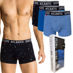 Atlantic Bokserki męskie Bawełniane żaglówki 3Pak