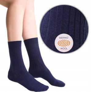 Steven 130 Skarpety Bezuciskowe Merino Navy 35-37