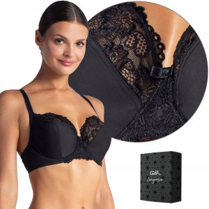 Miękki Biustonosz GATTA Gwen Black Koronka 80G