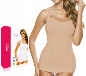 EMILI Andra Koszulka damska Beż bawełna 2XL
