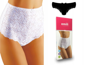 EMILI Ulla Koronkowe Figi Bawełna czarny 2XL