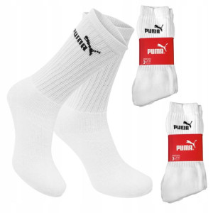 PUMA SKARPETY , BIAŁE , Unisex , 2x3 Pary 35/38