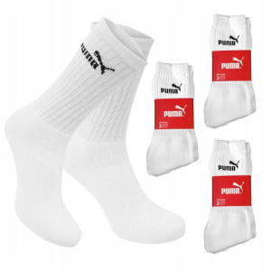 PUMA SKARPETY , BIAŁE , Unisex , 3x3 Pary 35/38