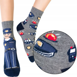 Steven 014 Skarpetki dziecięce policja grey 32-34