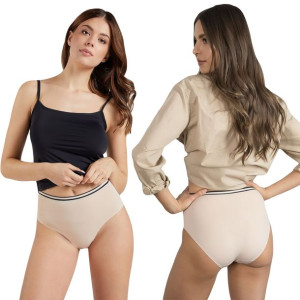 Figi majtki damskie JULIMEX DUO MAXI, beżowe, XL