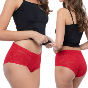 Julimex Bellie Maxi Figi Ciete laserowo czerwony M