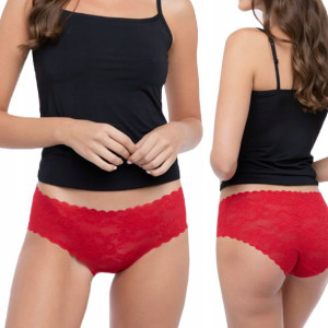 Julimex Bellie Figi Ciete laserowo czerwony XL