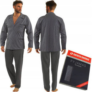 Sesto Senso piżama rozpinana 2636/02 grafit L