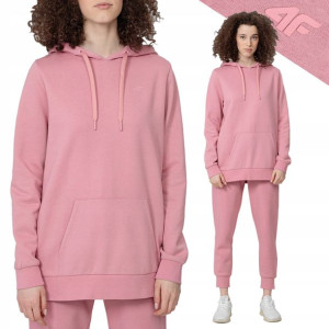 Bluza Damska 4F z Kapturem Kangurka Bawełna Dres