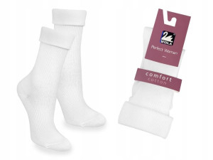 Bezuciskowe skarpety WOLA COMFORT White 05A, 36-38