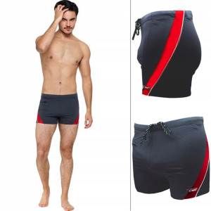 Moraj Kąpielówki Męskie 024 grafit/czerwony 2XL