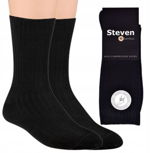 Steven 165 Skarpety Bezuciskowe Bambus Czerń 44-46