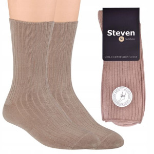 Steven 165 Skarpety Bezuciskowe Bambus Brąz 41-43