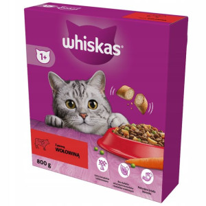 WHISKAS Adult sucha karma dla kotów wołowina 800g