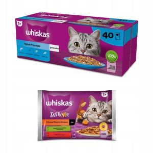 WHISKAS smaki rybne 40x85g GRATIS Tasty Mix 4x85g
