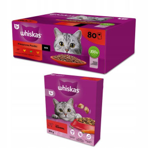 WHISKAS smaki mix 80x85g GRATIS Whiskas Woł. 800g