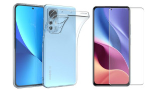 Etui CLEAR CASE 2mm z Osłoną Aparatu do Xiaomi 12 / 12X + Szkło Hartowane P
