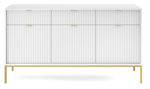 Komoda ENZO 154 CM do salonu loftowa metal lamele VENASI nowoczesna
