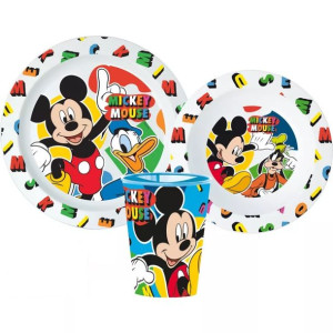 Myszka Mickey Zestaw Obiadowy Talerz Miska Kubek bez BPA