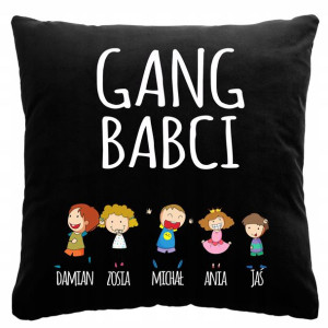 Czarna Poduszka Dzień Babci I Dziadka Gang Babci