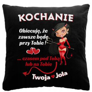 Czarna Poduszka Z Imieniem Na Walentynki Y4