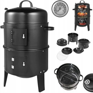 Grill Ogrodowy Węglowy 3w1 Wędzarnia Palenisko