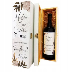 Boho B2 Skrzynka Wino Prośba Świadka Ślub Y3