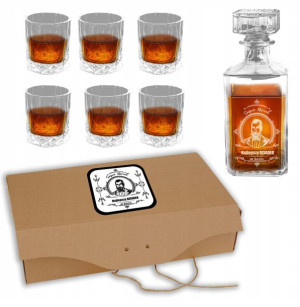 Box Dla Dziadka 6szklanek+karafka Do Whisky+logoy9