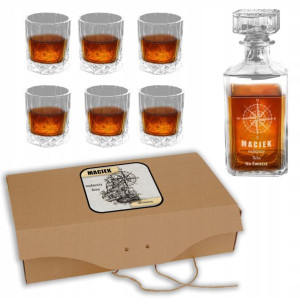 Box Dla Taty 6szklanek +karafka Do Whisky +logo Y9