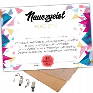 Certyfikat Dzień Nauczyciela Prezent Życzenia Y3