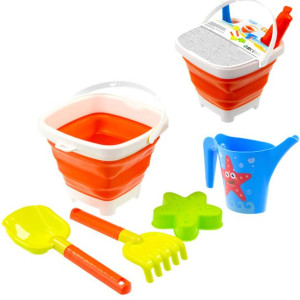 Mochtoys Zestaw zabawek letnich z wiaderkiem składanym