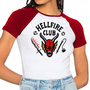 Czerw Koszulka Baseball Damska Hellfire Club M Y4