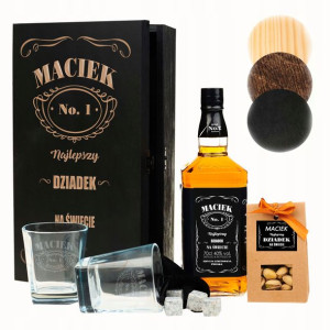 Dla Dziadka Szklanki Whisky Logo Karafka Box Y9