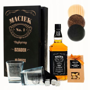 Dla Dziadka Szklanki Whisky Logo Karafka Box Y9