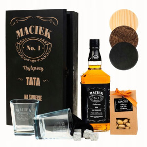 Dla Taty Szklanki Whisky Logo Karafka Box Y9